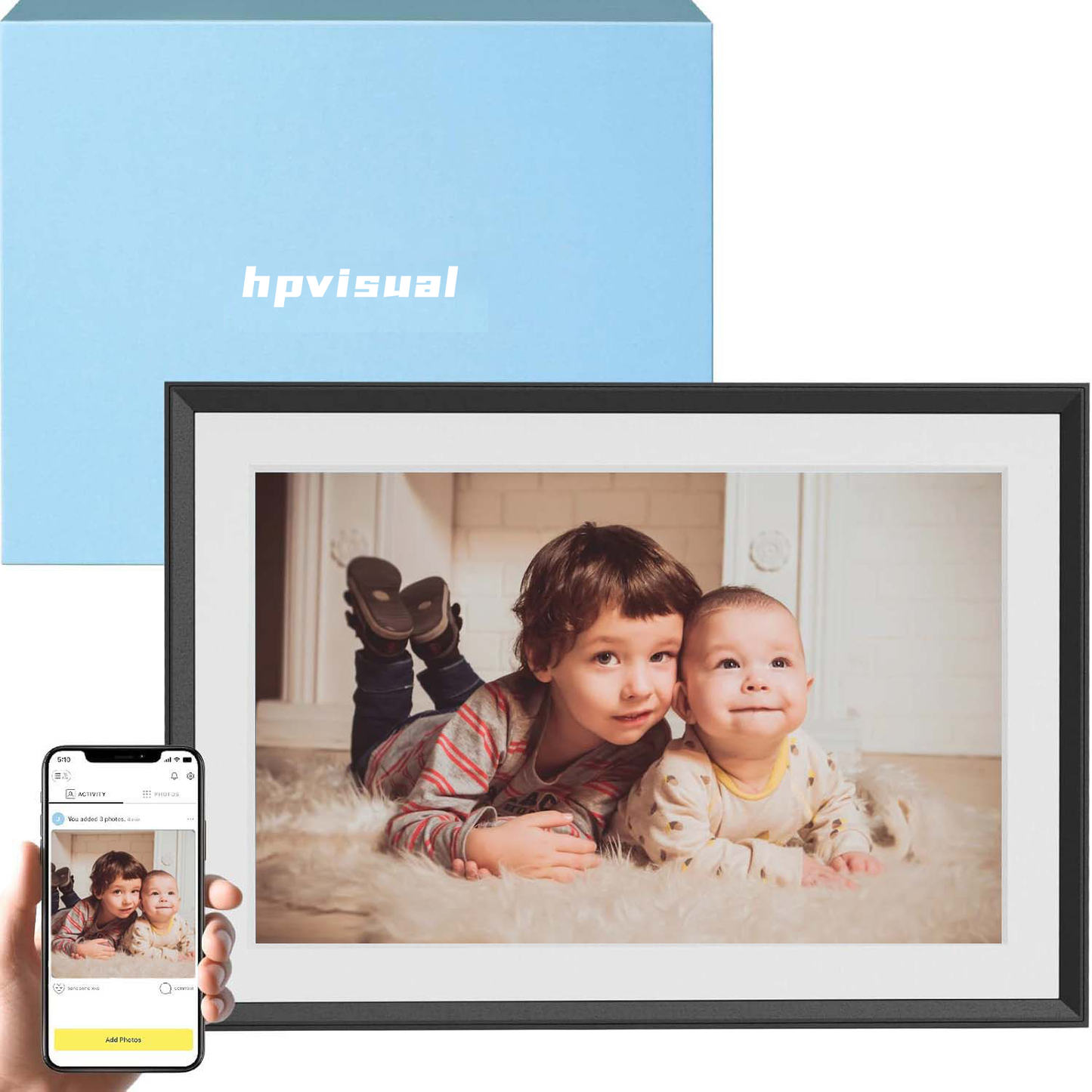 10.1" HD Black Mat Display | Wirecutter's Best Digital Frame | HPVISUAL
